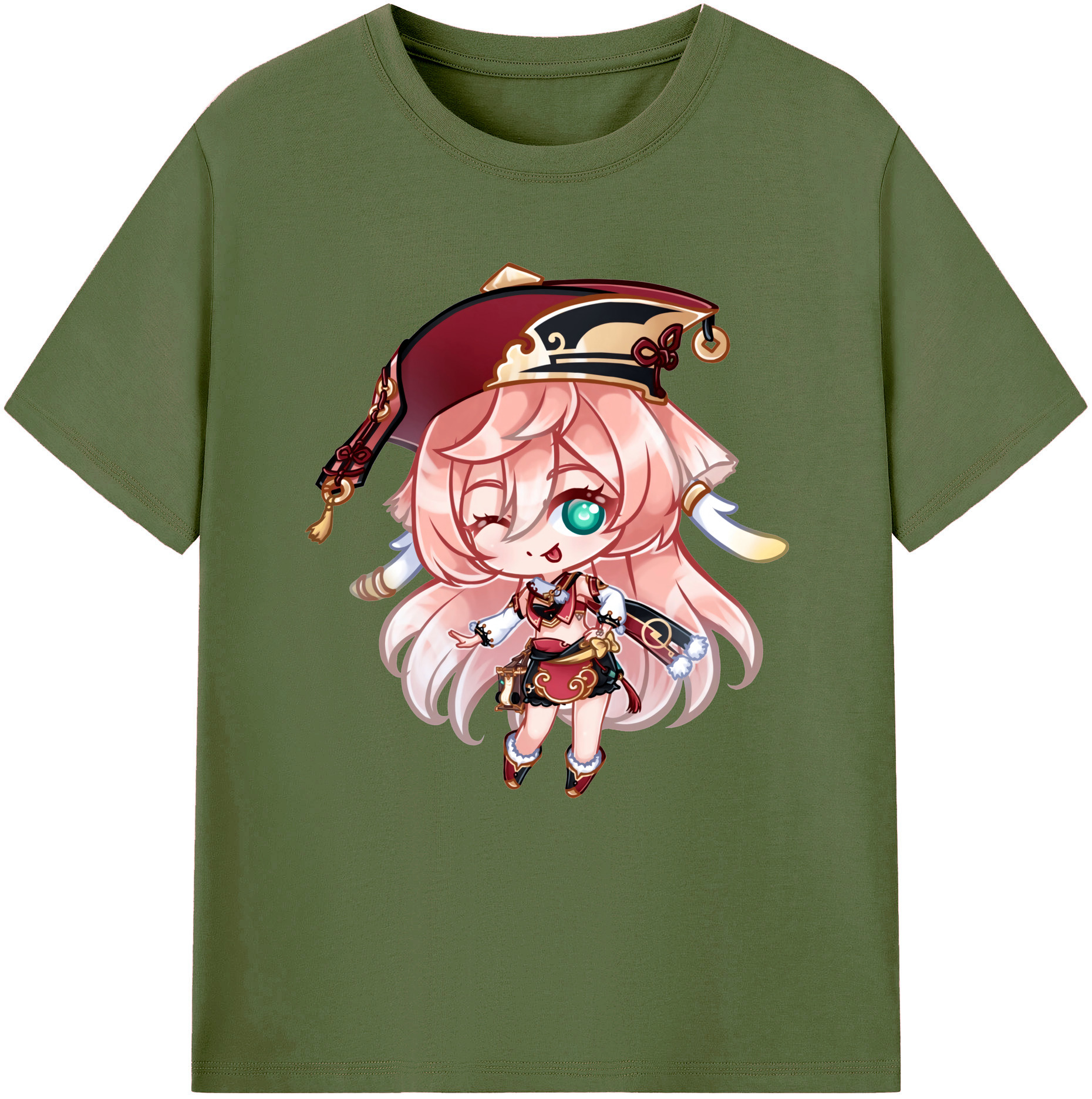 げんし神 ヤンフェイ genshin Yanfei 綿100％半袖Tシャツ（フロントプリント）